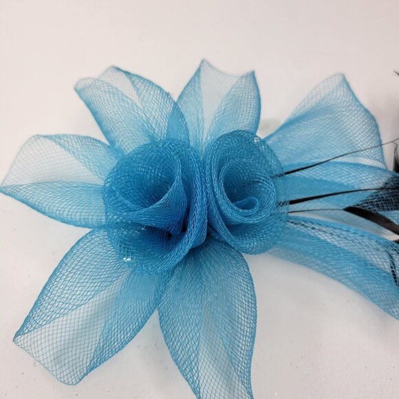 Blue Floral Fascinator Hair Clip Flower Corsage Flower Floral Hair Accessory - Picture 9 of 10